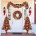 Artificial Christmas Tree 4-Pieces Set,Pre-Lit Christmas Tree Pinecone Wreath Garland Set Holiday Mantle Front Door Decor