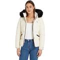 Calvin Klein Jeans Damen Jacke Faux Fur Hooded Fitted Short Winterjacke, Weiß (Ivory), XL