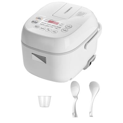 3 Cup Uncooked Rice Cooker, LCD Display with 8 Cooking Functions, Fuzzy Logic Technology, 24-Hr Delay Timer and Auto Keep Warm