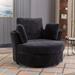 42.2"W Chenille Swivel Accent Barrel Chair and 360 Degree Swivel Round Sofa Modern Arm Chair Cozy Club Chair with 3 Pillows