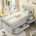 Twin Size Platform Storage Bed Solid Wood Bed with 6 Drawers