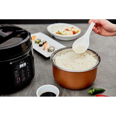 Rice Cooker with Ceramic Bowl and Advanced Fuzzy Logic, (5.5 Cups, 1 Litre), 5 Rice Cooking & 3 Multicooker Functions, 110V
