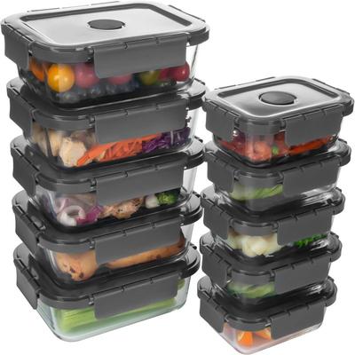 10 Pack Glass Food Storage Containers with Lids