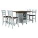 Farmhouse 5-Piece Dining Table Set, w/Wine Rack,Drawer,Storage Shelves