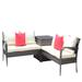 3 Piece Patio Sectional Wicker Rattan Outdoor Furniture Sofa Set with Storage Box