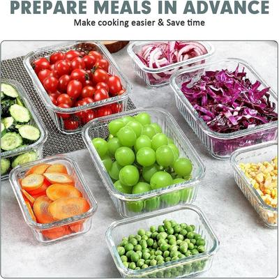 10 Packs Glass Meal Prep Containers