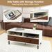 2 Tier 40 Inch Length Modern Rectangle Coffee Table with Storage Shelf and Drawers