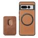 Dteck Wallet Case for Google Pixel 8 Magnetic Shockproof PU Leather Flip Case with Detachable Card Holders Compatible with MagSafe Wireless Charging Kickstand Phone Cover RFID Block brown