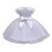 Scyoekwg Kids Girls Dresses Clearance Girls Baby Long Skirt Solid Princess Bowknot Perfor mance Dress Skirt Dress White 4-5 Years