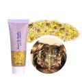 (Buy 2 get 3) Gasue Eye Shadow Body Glitter Gel 50ml Mermaid Sequins Chunky Glitter Liquid Gel Kit Long-Lasting Glitter Sequins Chunky Powder Gel for Festival Masquerade Birthday Makeup Gold