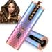 Automatic Curling Iron Cordless Automatic Hair Curler with 6 Temps & Timers Rechargeable Hair Curler with Ceramic Ionic Barrel Detangle & Scald-Free Curler Auto Shut-Off Blue Pink