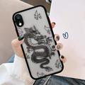 Compatible with iPhone Xr Case Fashion Cool Dragon Animal 3D Pattern Design Frosted PC Back Soft TPU Bumper Shockproof Protective Case Cover for iPhone Xr Black