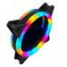 Cuhas 120mm Fan Silent Dual Aperture Fan Desktop PC Case Cooler Fan Silent Gale-Fan LED RGB Light