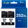 252XL Ink Cartridge for Epson 252 XL 252XL Black Ink Cartridges for Epson Workforce WF-7110 WF-7710 WF-7720 WF-3620 WF-3640 Printer (2 Black)