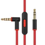 Replacement Audio Cable Cord Wire Compatible with Beats Headphones Studio Solo Pro Detox Wireless Mixr Executive Pill with in Line Mic and Control (Black Red)
