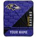 Pegasus Baltimore Ravens 50" x 60" Split Wordmark Personalized Fleece Blanket