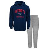 Youth Navy/Heather Gray New England Patriots Play by Lightweight Pullover Hoodie & Fleece Pant Set