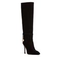 Women's Lindsay Black Suede Stiletto Work Evening Knee Boot 4 Uk Beautiisoles by Robyn Shreiber Made in Italy