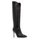 Women's Peyton Black Embossed Leather Evening Work Comfortable Heel Knee High Boot 7 Uk Beautiisoles by Robyn Shreiber Made in Italy