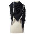 Women's Black / Grey Alpine Cashmere Pom-Pom Triangle Wrap - Black & Birch