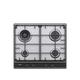 Haier Series 2 Hahg6Br4S2X 60Cm Wide Gas Hob, 4 Cooking Zones - Stainless Steel - Hob With Installation