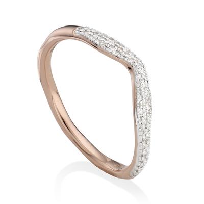 Rose Gold Riva Diamond Wave Stacking Ring Diamond