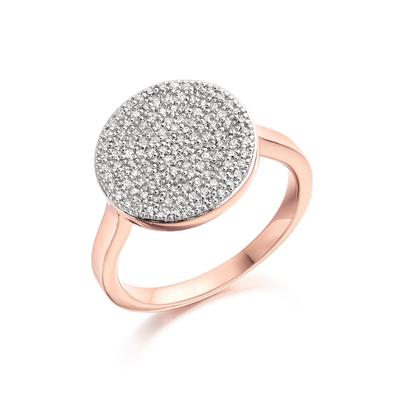 Ava Diamond Disc Ring, Rose Gold Vermeil on Silver