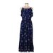 Peyton & Parker Casual Dress: Blue Dresses - Women's Size Medium