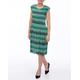 Brands - Klass Pleated Zig Zag Print Midi Dress Blue/Green Women's