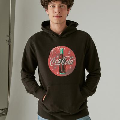Lucky Brand Coca Cola Bottle Hoodie - Men's Clothing Outerwear Sweatshirts Crewneck Hoodies in Jet Black, Size XL