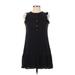 LOFT Beach Casual Dress - A-Line High Neck Sleeveless: Black Solid Dresses - Women's Size X-Small