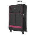 Soft Shell Lightweight Suitcase Luggage with 4 Wheels and Combination Lock (Black, 32")