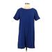 Bobeau Casual Dress - Shift: Blue Print Dresses - Women's Size Medium