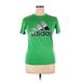Adidas Active T-Shirt: Green Graphic Activewear - Women's Size 14