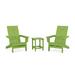 POLYWOOD® x AllModern Outdoor Adirondack Chair w/ Table Plastic in Green | 36 H x 100 W x 37 D in | Wayfair PWS1965-1-LI