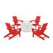 POLYWOOD® x AllModern Outdoor Adirondack Chair w/ Table Plastic in Red/White | 36 H x 116 W x 116 D in | Wayfair PWS1967-1-SR