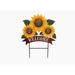 The Holiday Aisle® Fall & Harvest Sunflower Welcome Metal Garden Stake in Green/Red/Yellow | 29.35 H x 1 W x 22.25 D in | Wayfair