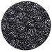 Black/White Round 8' Area Rug - Everly Quinn Ellerslie Animal Print Machine Woven Nylon Area Rug in Black Nylon | Wayfair