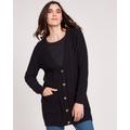 Blair Women's Cable Cardigan Sweater - Black - S - Misses