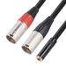 3.5mm Stereo Female to Dual 3 Pin XLR Male Plug Y Splitter Audio Cable Adapter