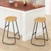 2 PCS Stylish and Minimalist Bar Stools,Counter Height Bar Stools with Metal Legs