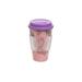 Flamingo Palms Travel Coffee Cup Plastic To Go Travel Mug Tropical Beach 3.35 x 3.35 x 5.12