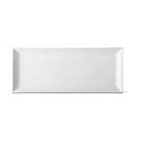 Whiteware Rectangular Porcelain Dinnerware Serving Tray Platter, 18.0L x 10.5W x 1.5H inches, Dishwasher Safe