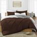 King/Cal King Size Microfiber Duvet Cover Reversible Ultra Soft & Breathable 3 Piece Luxury Soft Wrinkle Free Cooling Sheet (1 Duvet Cover with 2 Pillowcases Chocolate)