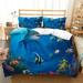 2/3 Pcs Cartoon Shark Painting Bedding Cover Set with Pillowcase Home Textiles Duvet Cover Sets Full (80 x90 )