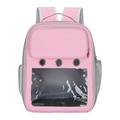 Cat Backpack Carrier Pet Hiking Backpack for Small Medium Dogs Cats Oxford Cloth Clear Window Carrying Bag for Camping Travel Pink