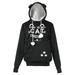 JDEFEG Winter Women s Hoodies Leisure Cute Floral Print Pet Big Pocket Fashion Hooded Sweatshirt Pullover Loose Fit Sweatshirts Women Trendy Black Size L