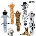 5 Pack Dog Plush Puzzle Chew Sound Pet Toys Imitation Animal Shaped Leather Shell Toys Pet Plush Toys
