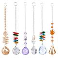 Clearance YOHOME 6pcs Color Crystal Rainbow Hanging Chakra Glass Pendant for Home off