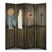 Fionafurn 4 Panel Room Divider Wooden Folding Privacy Screens Room Divider Wall Freestanding Brown